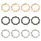 12Pcs 3 Colors Alloy Spring Gate Rings, Bamboo Stick, Mixed Color, 35.5x36x5.5mm, 4pcs/color
