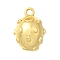Brass Charms, Real 18K Gold Plated, Strawberry, 13x10x9mm, Hole: 1.4mm