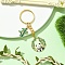 Alloy Enamel Keychain, with Iron Rings, Panda Bamboo, Golden, 78mm
