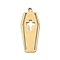 201 Stainless Steel Pendants, Coffin with Cross, Golden, 18x7.6x1mm, Hole: 1.2mm