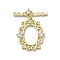 Brass Micro Pave Cubic Zirconia Toggle Clasps, Long-Lasting Plated, Oval, Golden, 22.5x18x3mm, Hole: 1.2mm