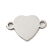 201 Stainless Steel Laser Cut Connector Charms, Stainless Steel Color, Heart, 10x14.5x1mm, Hole: 1.8mm