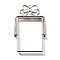Alloy Open Back Bezel Pendants, For DIY UV Resin, Epoxy Resin, Cadmium Free & Nickel Free & Lead Free, Rectangle with Bowknot, Platinum, 48.5x31x3.5mm, Hole: 1.5mm