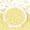 Baking Paint Glass Seed Beads, Oval, Champagne Yellow, 7x4~4.5mm, Hole: 0.9mm, about 2500pcs/pound