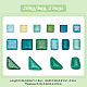 グリーンシリーズ ガラスモザイクカボション  長方形/三角形/正方形  ミックスカラー  10~16x10~23x4~5mm  200 G /袋 GLAA-WH0032-10A-2