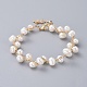 Kultivierte Süßwasserperlen Perlen Armbänder BJEW-JB04819-01-1