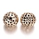 Nickel Free Hollow Alloy Round Beads PALLOY-J689-03G-NF-1
