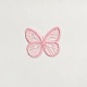 蝶のコンピューター刺繍オーガンジーの装飾アクセサリーを縫い付けます  アップリケ  ピンク  40~50mm PW-WG89701-06-1