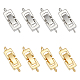 SUPERFINDINGS 12 sets Silver Golden Brass Fold Over Cord Ends Terminators Crimp End Tips with Lobster Claw Clasps for Jewelry Making 24x7x4mm KK-FH0001-11-RS-1