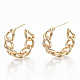 Semicircular Brass Half Hoop Earrings KK-T062-38G-NF-1