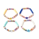 Bracelet extensible fait main en perles heishi en argile polymère BJEW-JB07372-1