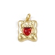 Латунные подвески с красной эмалью KK-D424-29A-G-1