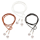 Anattasoul 3 個 3 色ウールコードラリアットネックレスセット  合金コインペンダント調節可能な女性用ネックレス  ミックスカラー  62.99インチ（160cm）  1pc /カラー NJEW-AN0001-27-1