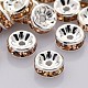Brass Rhinestone Spacer Beads RB-A014-Z6mm-25S-NF-1