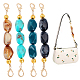 Wadorn® 4pcs 4 couleurs imitation pierres précieuses résine perlée rallonge de sangle de sac à main DIY-WR0001-66-1