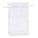 白色オーガンジーバッグ巾着袋  約10センチ幅  12センチの長さ X-OP059-5