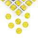 K9ガラスラインストーンカボション  尖ったバック＆バックメッキ  多面カット  ダイヤモンド  黄水晶  8x6mm MRMJ-N029-16-01-3