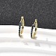 Латунные микро проложить серьги обруча кубического циркония EJEW-P322-01G-2
