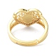 Chapelet coeur véritable anneaux plaqués or 18k pour cadeau femme fille ZIRC-C021-06G-2