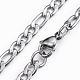 304 Stainless Steel Figaro Chain Necklaces NJEW-H445-18P-2