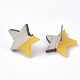 Resin & Wood Stud Earrings EJEW-N017-001A-C05-3