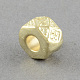 大穴ccbプラスチックヨーロッパの六角ビーズ  ゴールドカラー  9x6mm  穴：4mm  約1600個/500g CCB-Q072-71-1