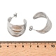 Серьги-гвоздики из нержавеющей стали 304 в форме буквы С EJEW-I319-04P-2