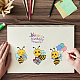 GLOBLELAND Happy Birthday Clear Stamps Bees Honey Honeycomb Silicone Clear Stamp Seals for Cards Making DIY Scrapbooking Photo Journal Album Decoration DIY-WH0167-56-851-2