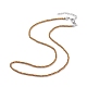 女性のための丸いガラスビーズのネックレス  ゴールドカラー  15.16インチ（38.5cm） NJEW-JN03821-02-1