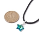 Glass Star Pendant Necklaces NJEW-JN04570-02-4