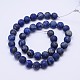 Chapelets de perles rondes en lapis lazuli mat naturel G-D743-10mm-2