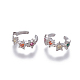 Brass Cubic Zirconia Cuff Earrings EJEW-O092-05P-1