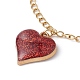 Rose & Heart & Strawberry Alloy Enamel Charm Bracelet with 304 Stainless Steel Chains for Valentine's Day BJEW-JB09545-2