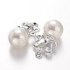 Colgantes plateados de perlas de imitación plateada PALLOY-M179-25-AAA-2