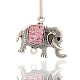 Antique Silver Plated Alloy Rhinestone Elephant Links RB-J187-27AS-1