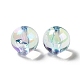 UV Plating Rainbow Iridescent Acrylic Beads TACR-D010-01-3