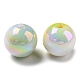 Placage uv perles acryliques opaques irisées arc-en-ciel X-MACR-D081-01-2