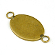Antike Bronze ovale Messing Cabochon-Anschlusseinstellungen X-KK-I558-AB-NF-2