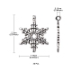 Christmas Snowflake Tibetan Style Alloy Pendants TIBEP-YW0001-58-3