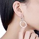 Trendy Sterling Silver Hoop Earrings EJEW-BB30008-B-2
