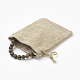 Bracciali elasticizzati in perle di sandalo tinto naturale BJEW-JB03843-01-3
