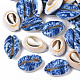 Printed Natural Cowrie Shell Beads X-SSHEL-R047-01-D01-1