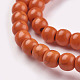 1 Strang orange rot gefärbte runde synthetische türkisfarbene Perlenstränge X-TURQ-G106-6mm-02G-3