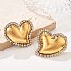 Серьги-гвоздики в форме сердца из нержавеющей стали 304 с микропаве из прозрачных кубических цирконий EJEW-V016-01G-01-2
