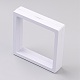 正方形の透明な3Dフローティングフレームディスプレイ  リングネックレスブレスレットイヤリング用  コインディスプレイスタンド  aaメダリオン  ホワイト  8.9x8.9x2cm OBOX-G013-14C-1