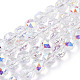 Electroplate Transparent Glass Beads Strands X-EGLA-N002-34C-C03-1