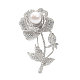 Women's Rose Alloy Brooches JEWB-N0049-39C-1