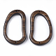 アクリルのリンク  模造の木  ココナッツブラウン  59x36x7mm  穴：1.5mm  約81個/500g OACR-S022-01-2