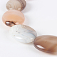 Botswana ágata natural brillantes hebras de perlas ovaladas G-E221-03Q-1