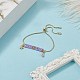 Bracelet coulissant à breloques japonaises faites à la main rectangle et étoile et pompon BJEW-MZ00013-03-5